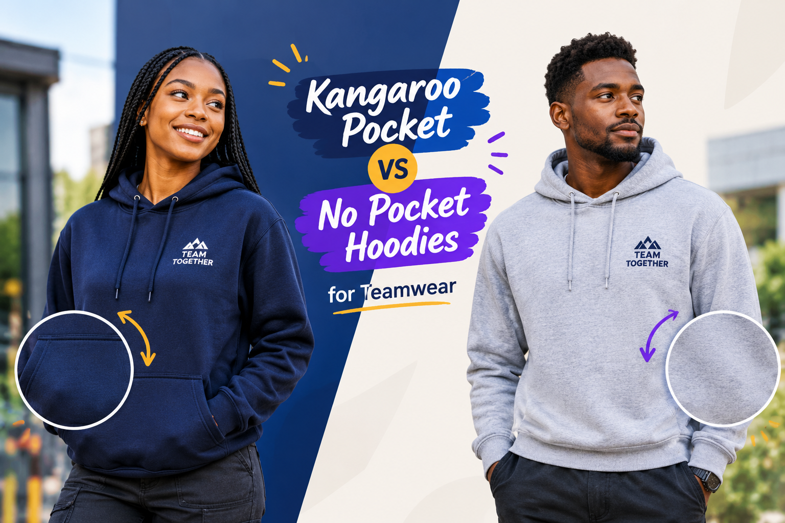 Kangaroo Pocket vs No Pocket Hoodies for Teamwear