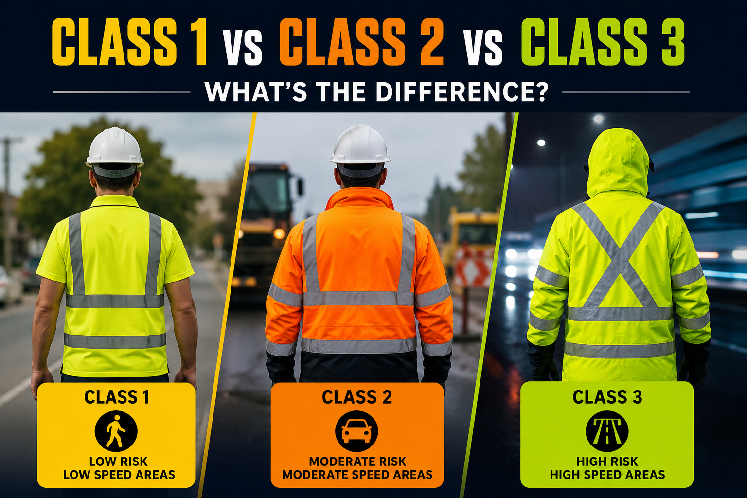 Class 1 vs Class 2 vs Class 3 Hi-Vis: What's the Difference?