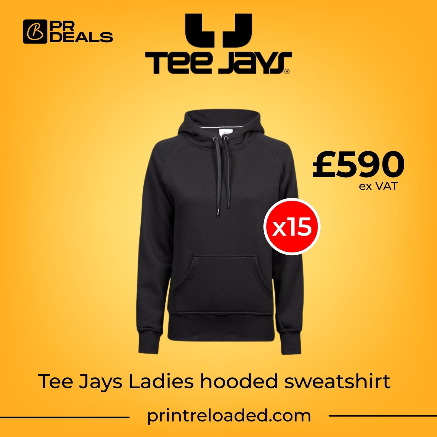 15 Items Tee Jays Ladies Hooded Sweatshirt Bundle