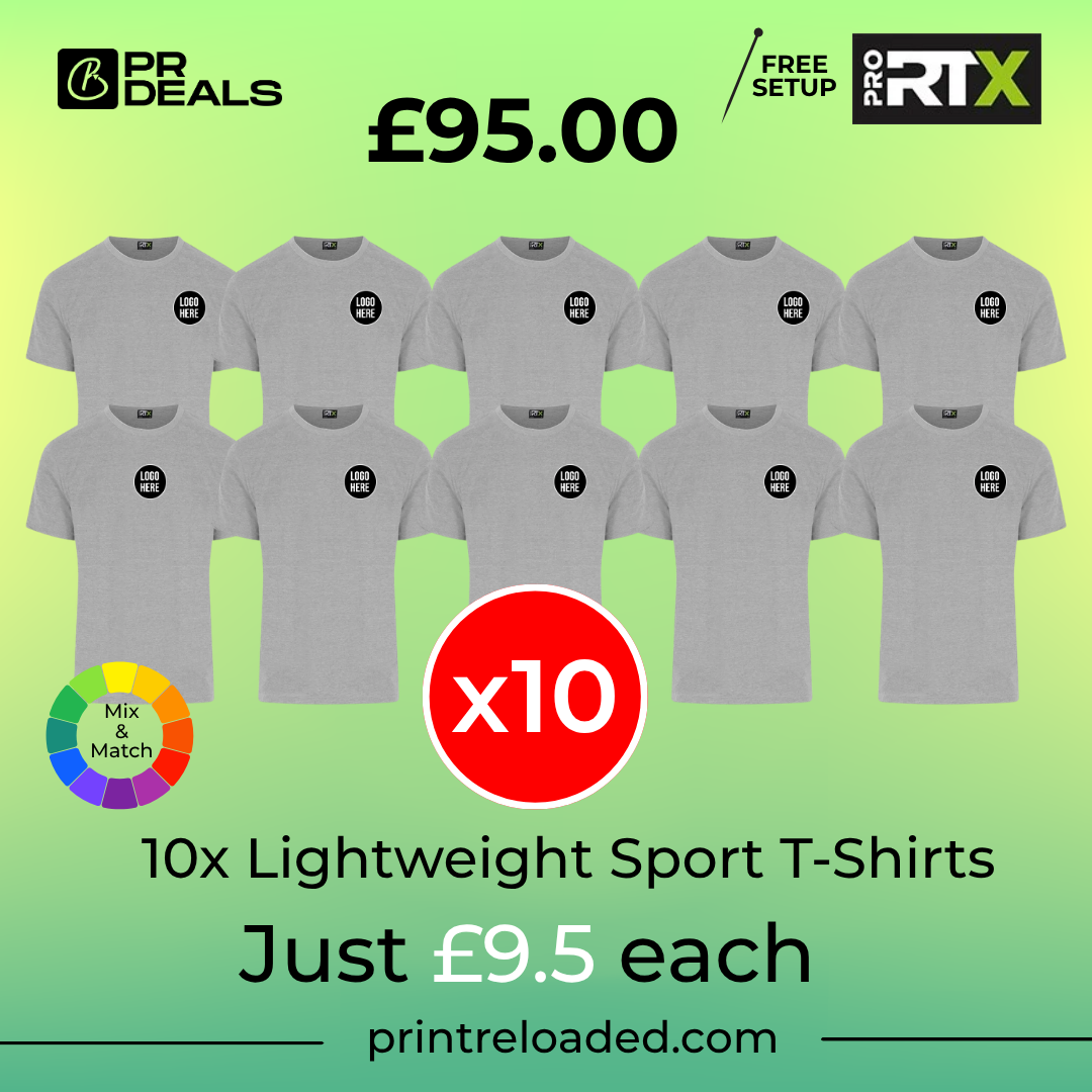 10x Lightweight Sport T-Shirts