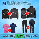 Mix It Up Two-Tone 9 Item Stretch Trouser Bundle + Free Logo