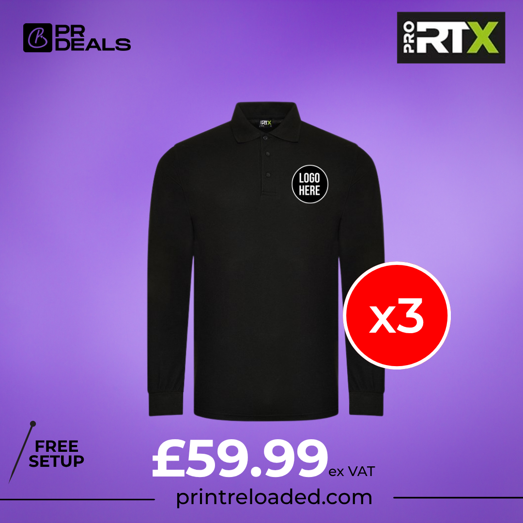 Pro Long Sleeve Polo Shirt Bundle x3