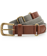 Faux leather and canvas belt