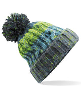 Corkscrew pom pom beanie