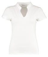 Women's corporate short-sleeved top v-neck mandarin collar (regular fit)