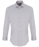 Stretch fit cotton poplin long sleeve shirt