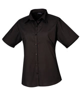 Women's short sleeve poplin blouse