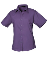 Women's short sleeve poplin blouse