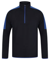 ¼ zip mid-layer with contrast panelling 