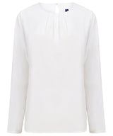 Women's pleat front long sleeve blouse