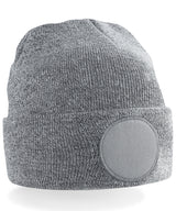 Circular patch beanie