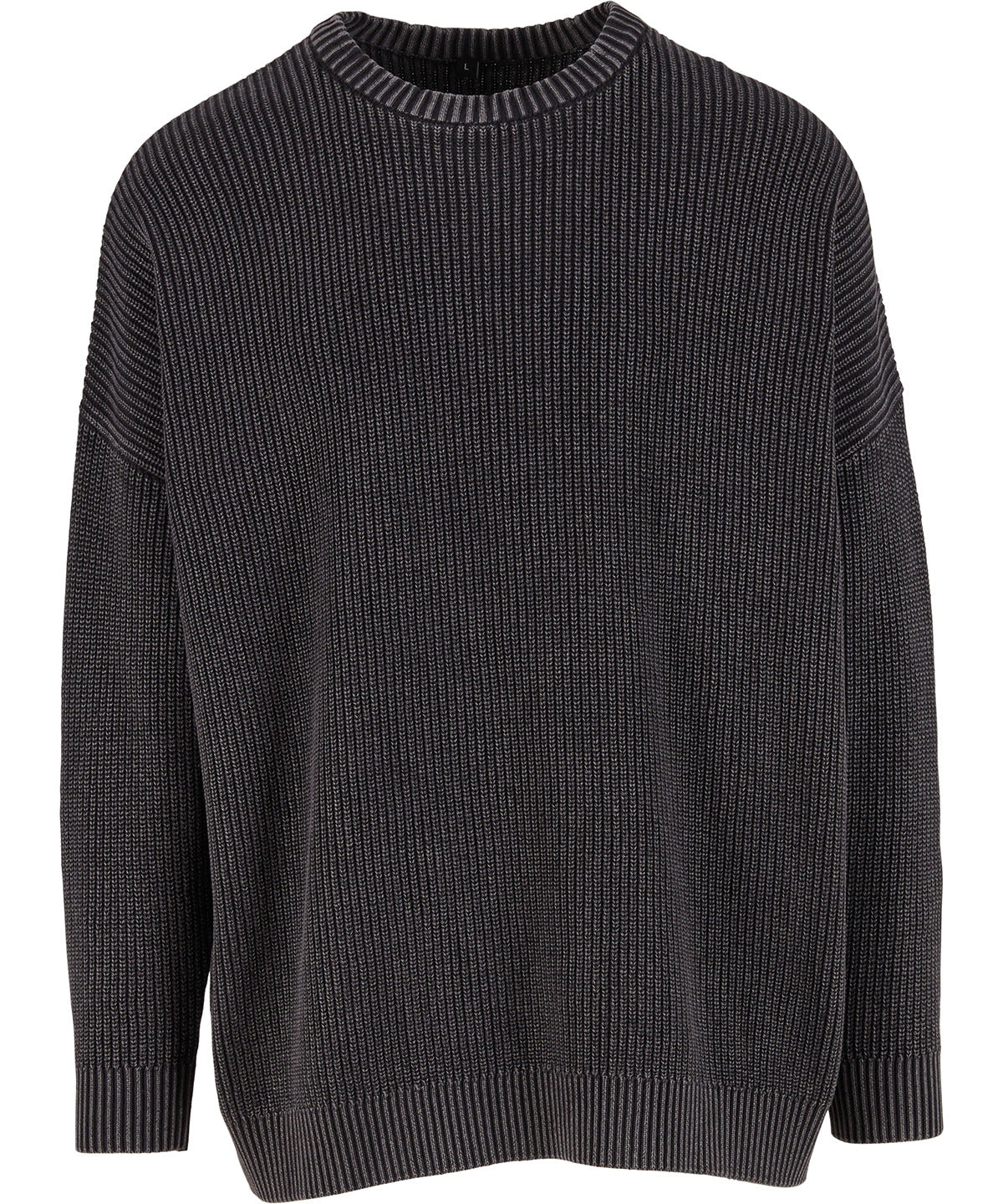 Acid washed knitted oversized sweater