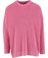 Acid washed knitted oversized sweater