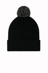 Pom Pom Beanie - Black/Graphite Grey