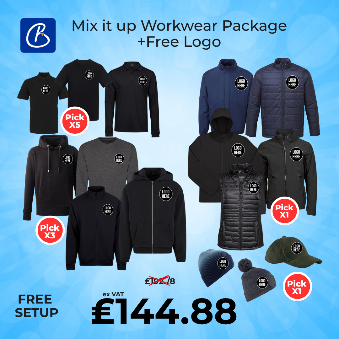 Mix It Up Workwear Package + Free Logo
