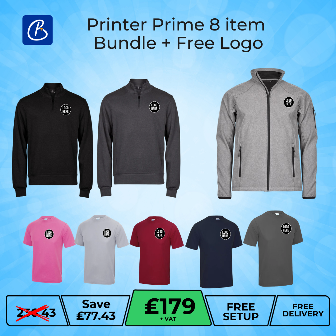 Printer Prime Two-Tone 8 Item Bundle + Free Logo