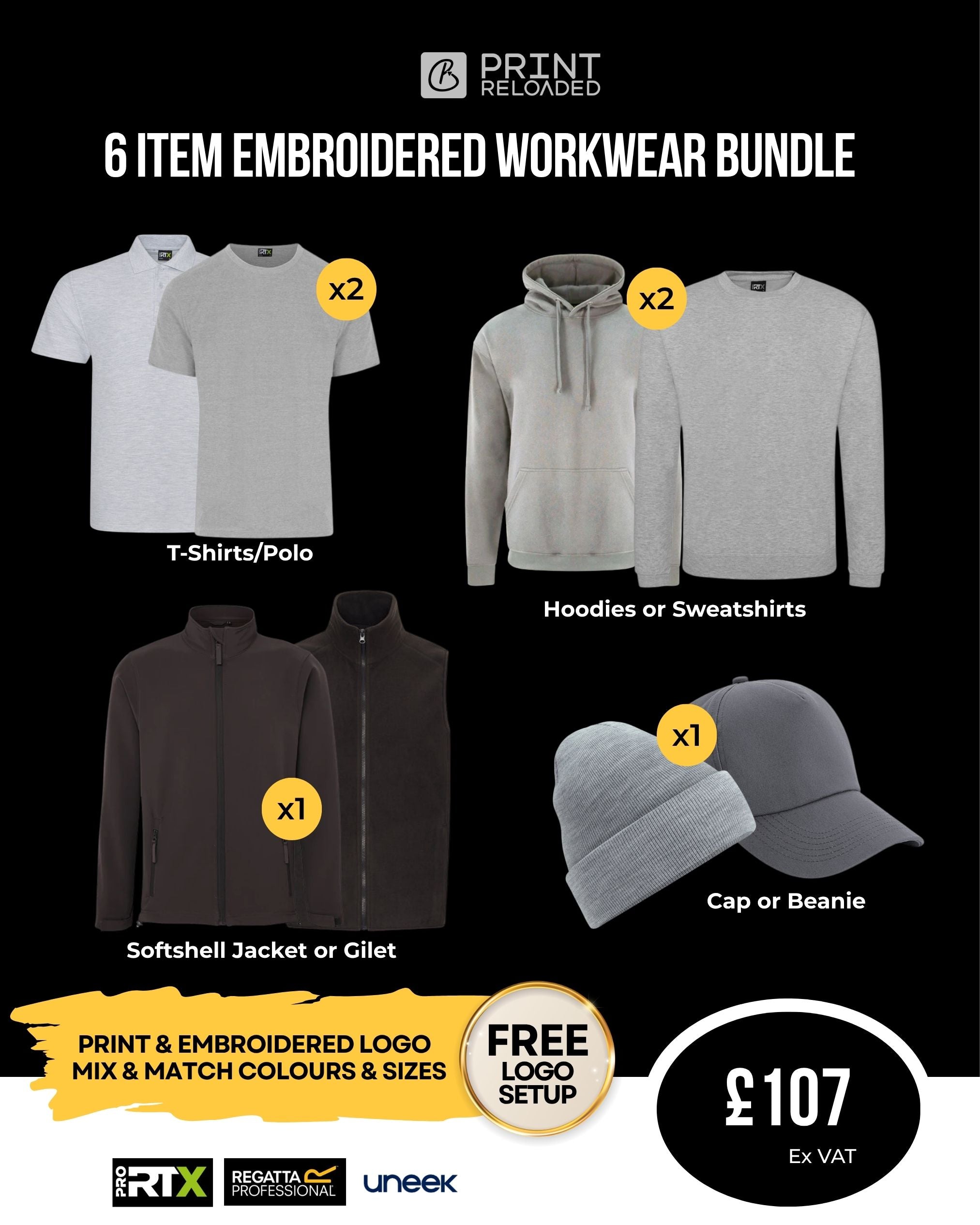 6 Item Embroidered Workwear Bundle