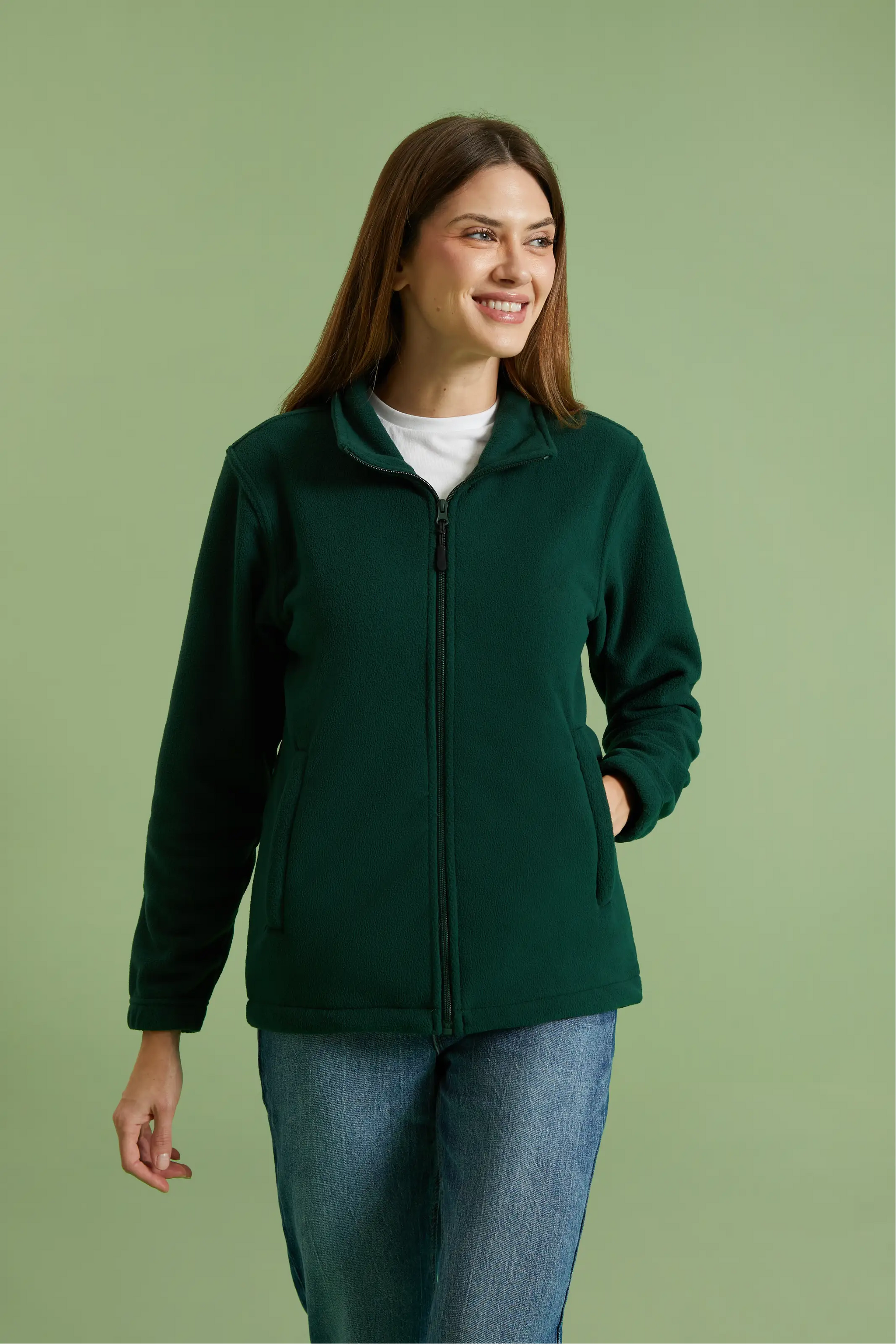 Eco Full Zip Fleece Jacket - Bottle Green