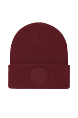 Circular Patch Beanie - Maroon