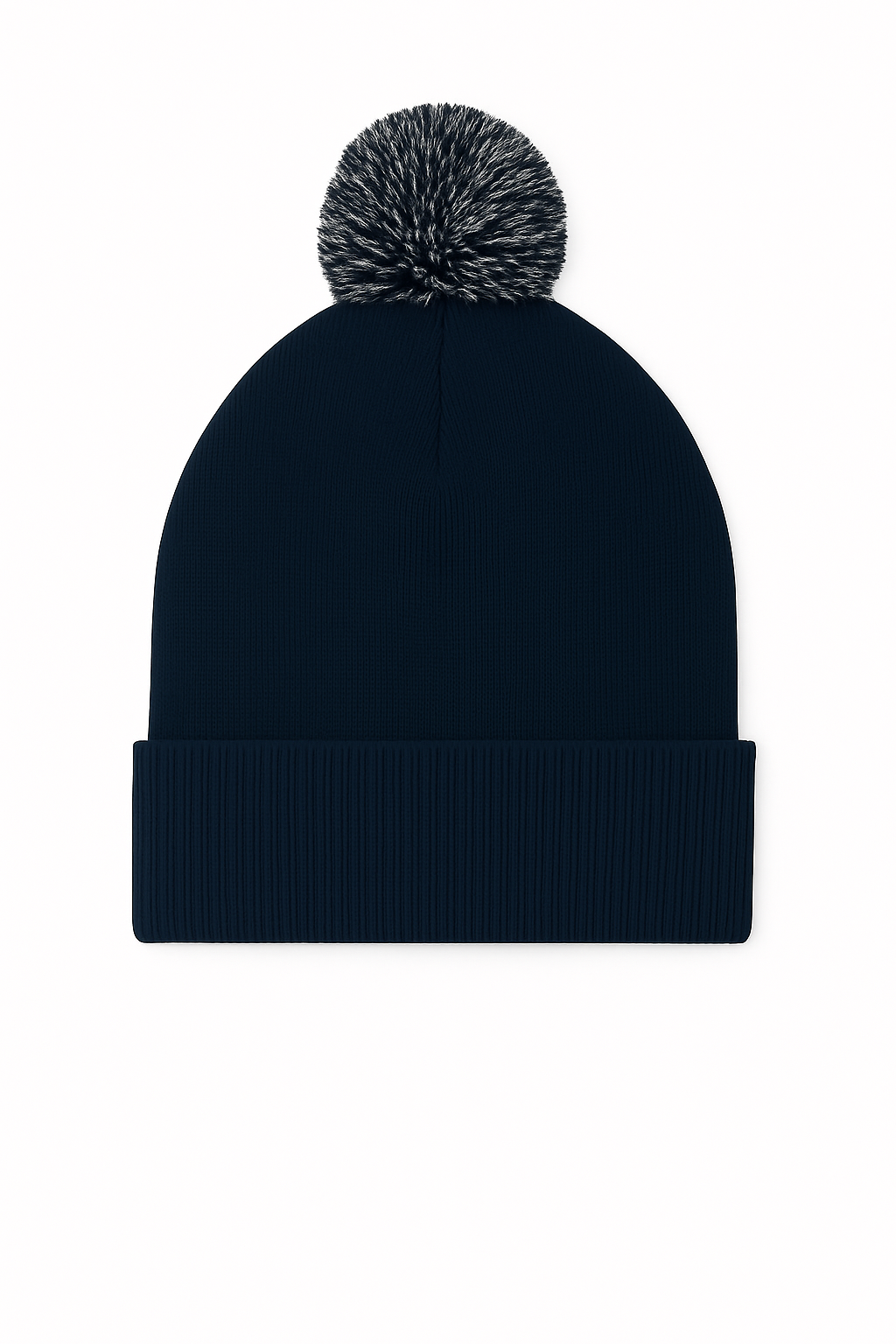 Pom Pom Beanie - Navy/Light Grey