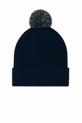 Pom Pom Beanie - Navy/Light Grey