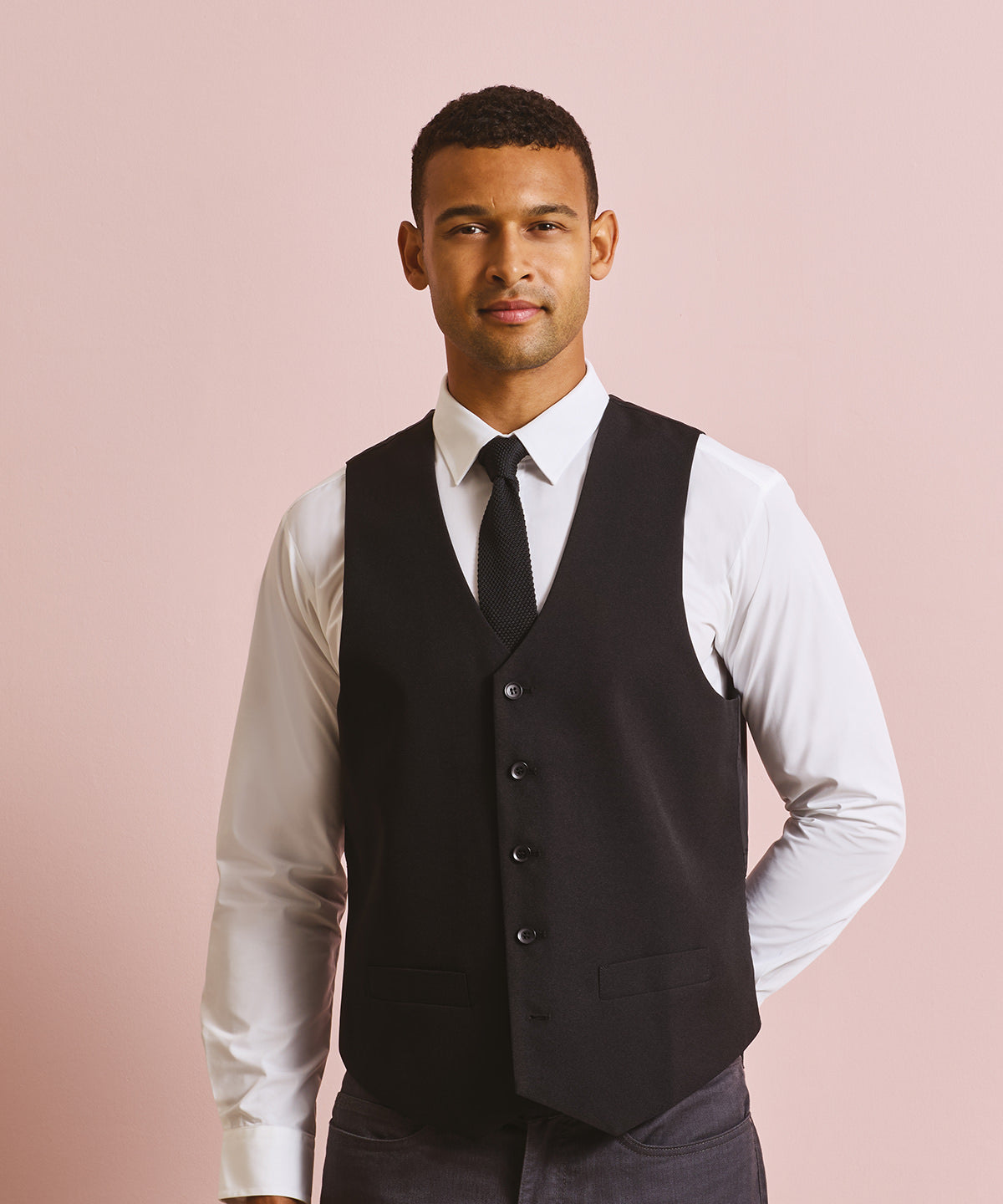 Lined polyester waistcoat