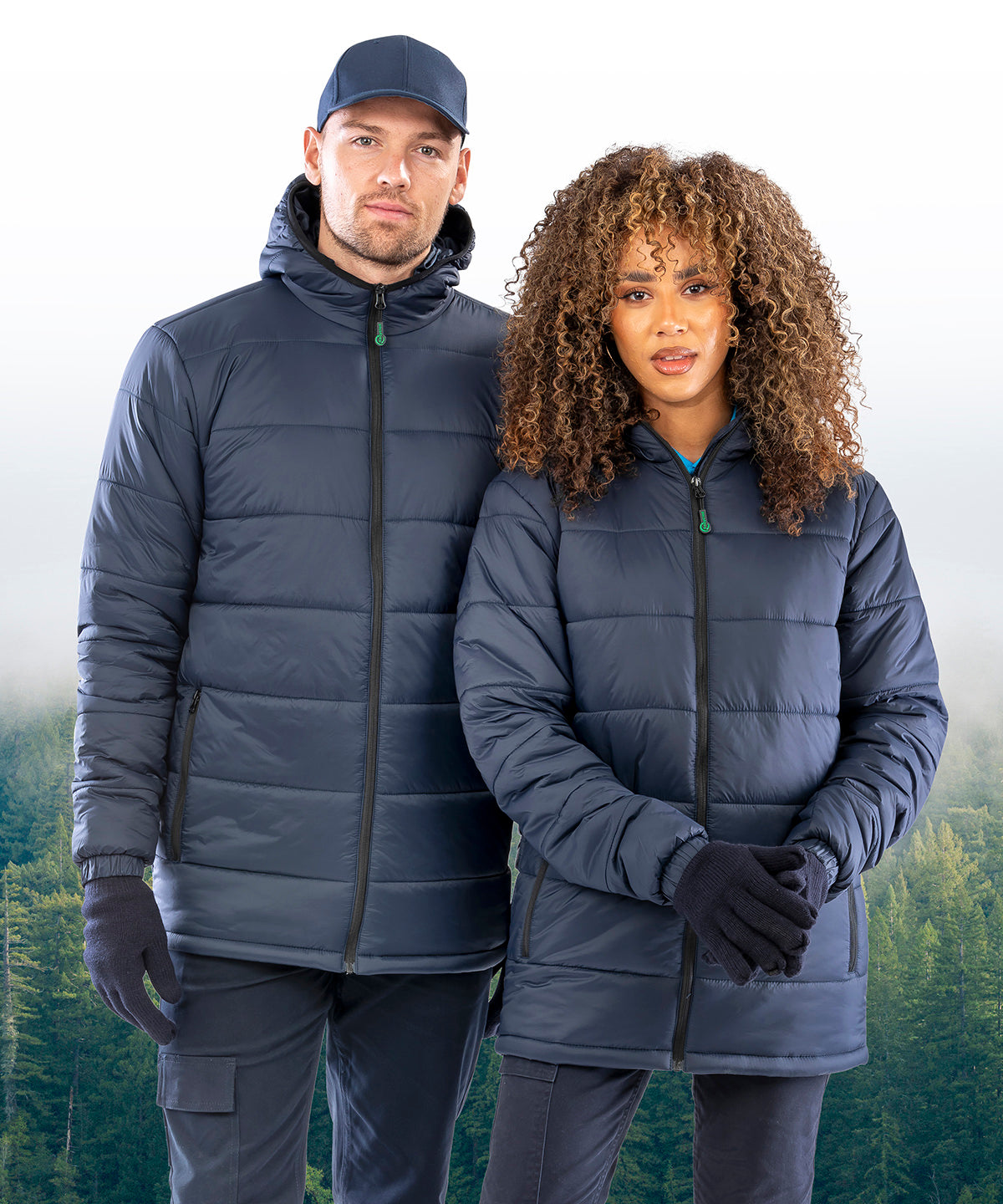 Recycled hooded padded parka