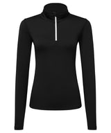 Women’s TriDri® recycled long sleeve brushed back ¼ zip top