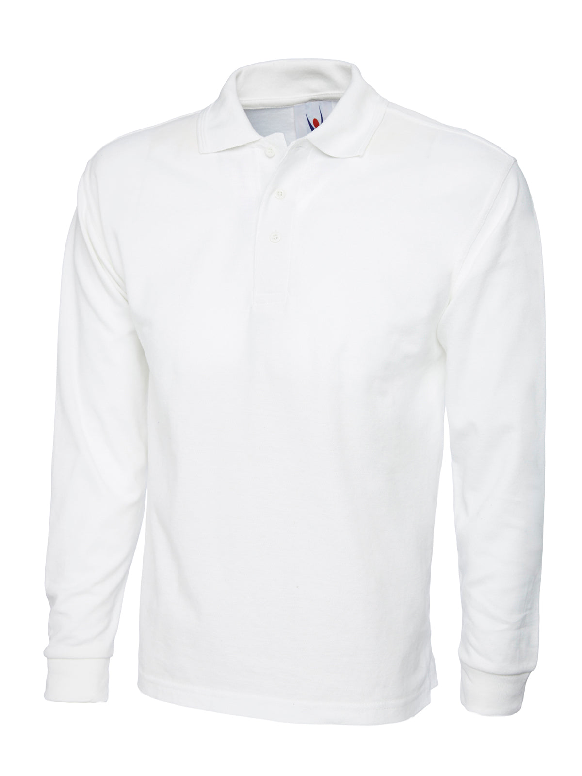 Longsleeve Classic Poloshirt - White