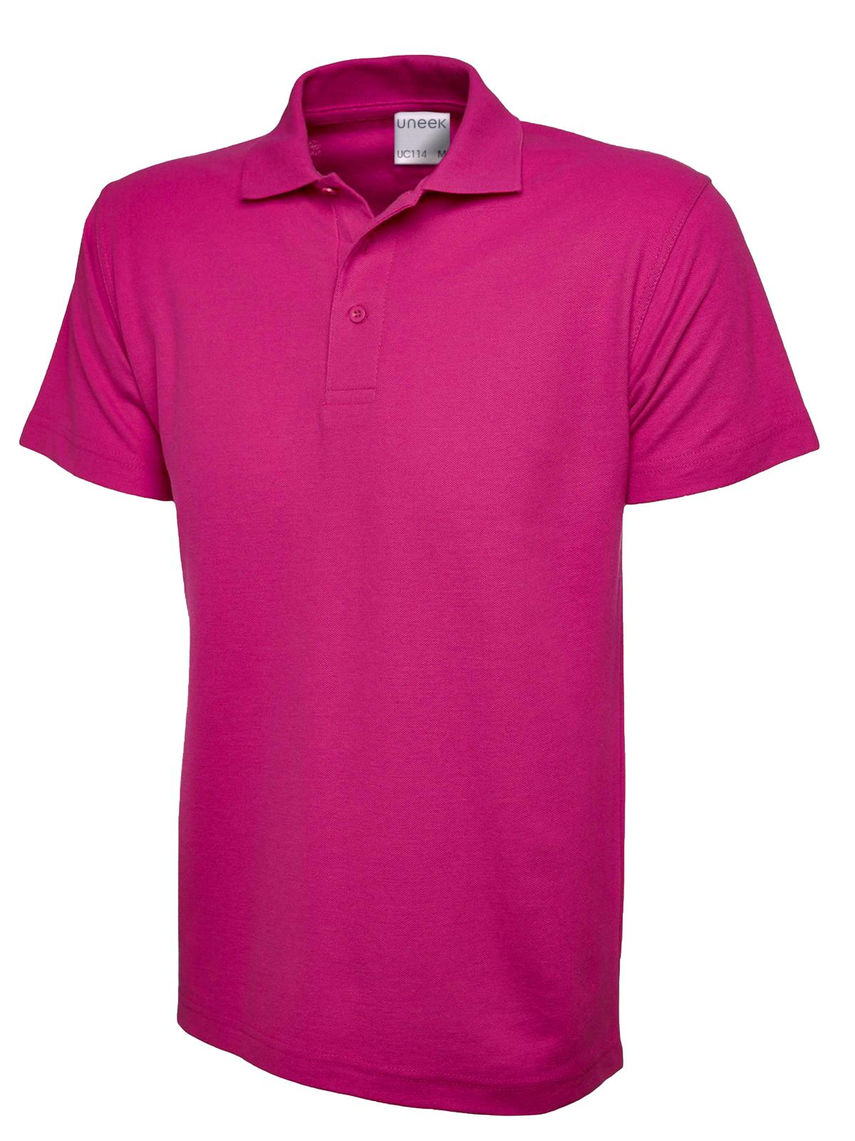 Mens Active Cotton Poloshirt - Hot Pink
