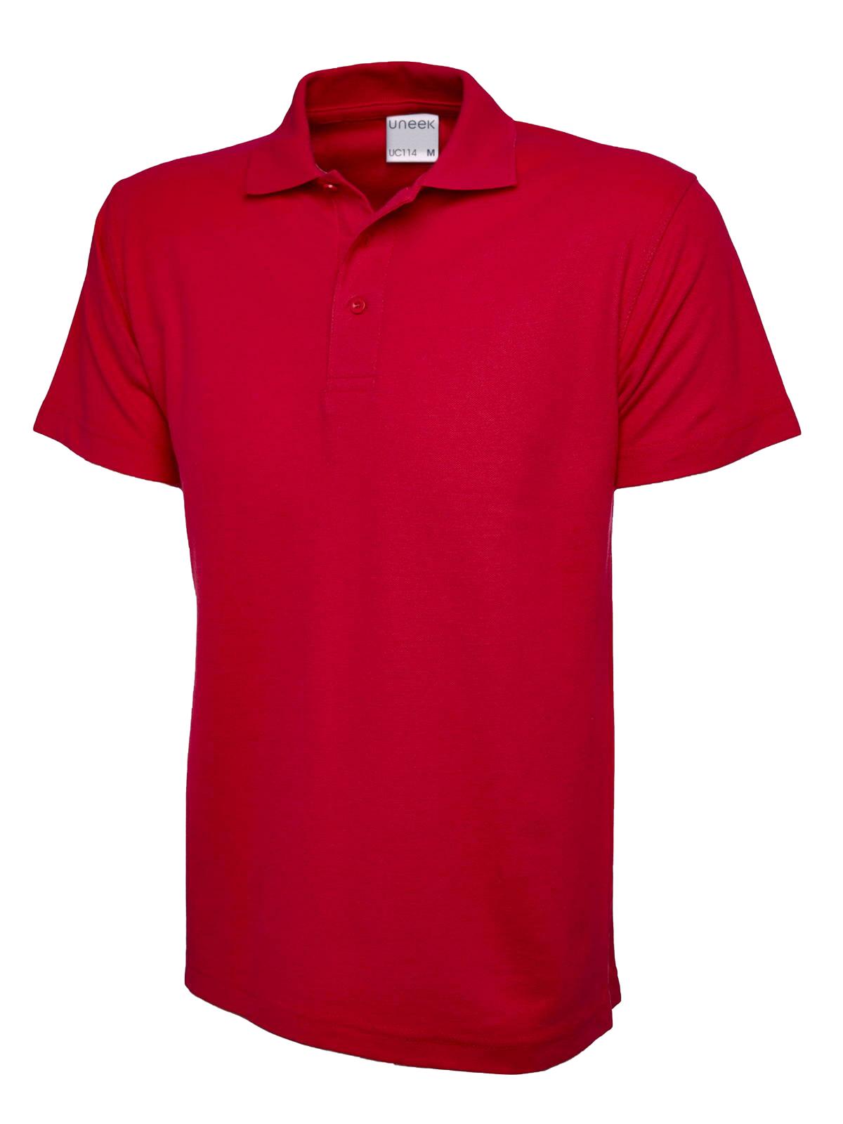 Mens Active Cotton Poloshirt - Red
