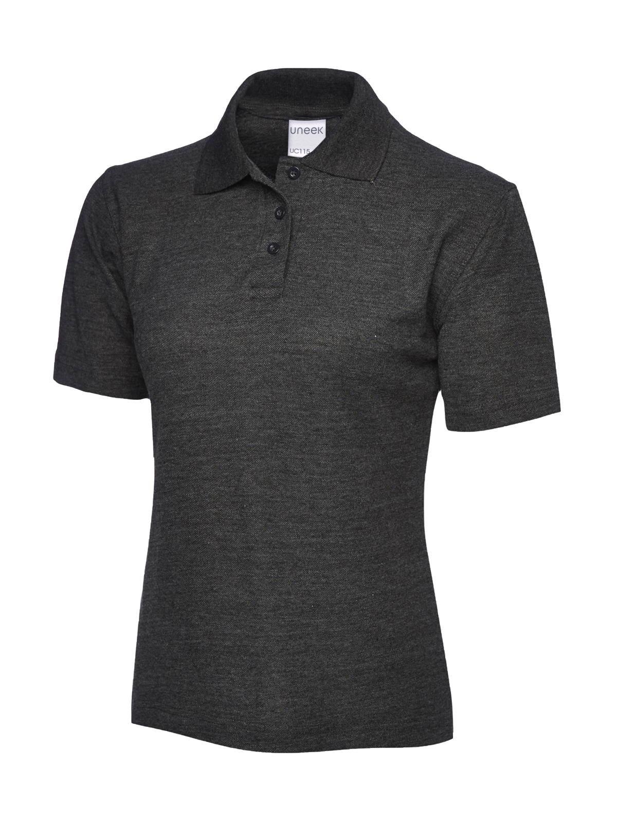 Ladies Active Cotton Poloshirt - Charcoal
