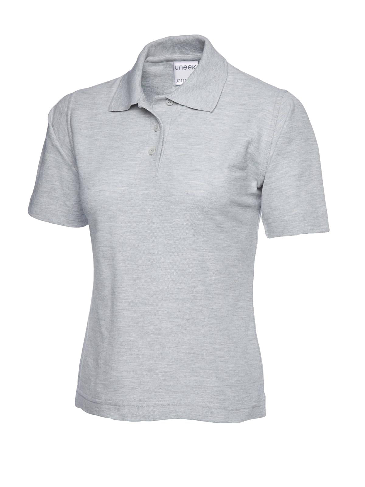 Ladies Active Cotton Poloshirt - Heather Grey