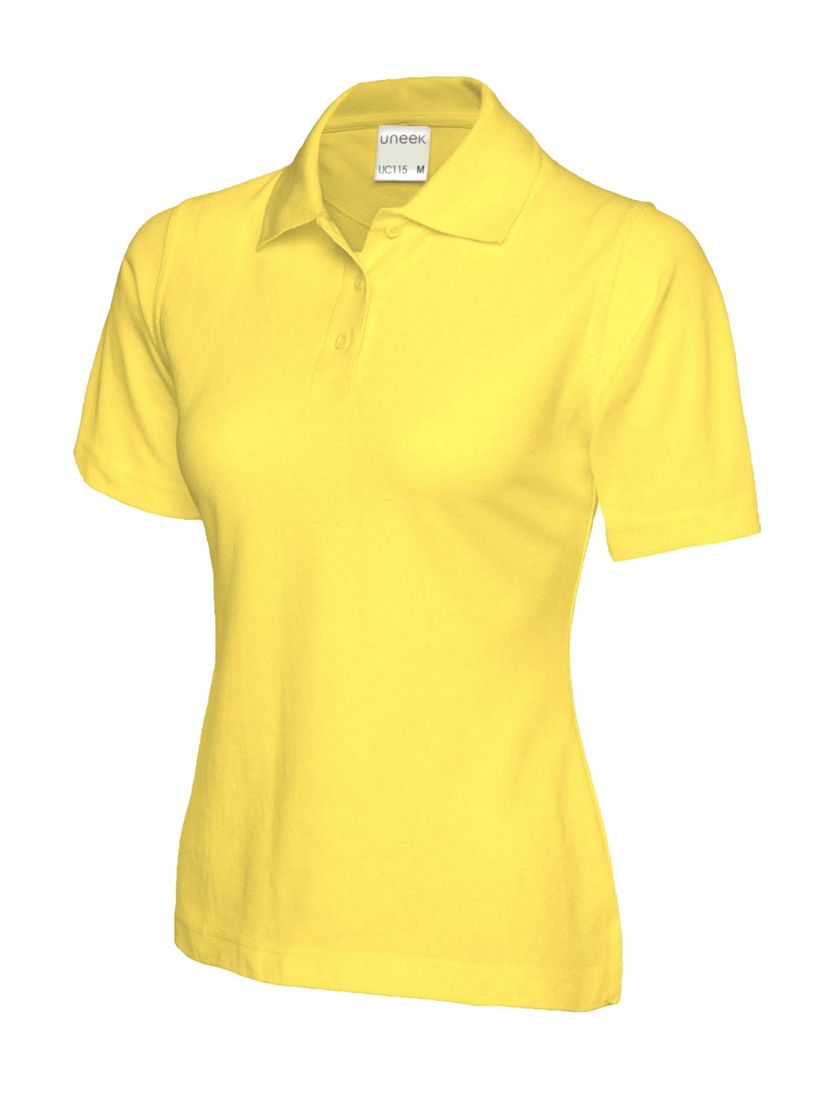 Ladies Active Cotton Poloshirt - Yellow