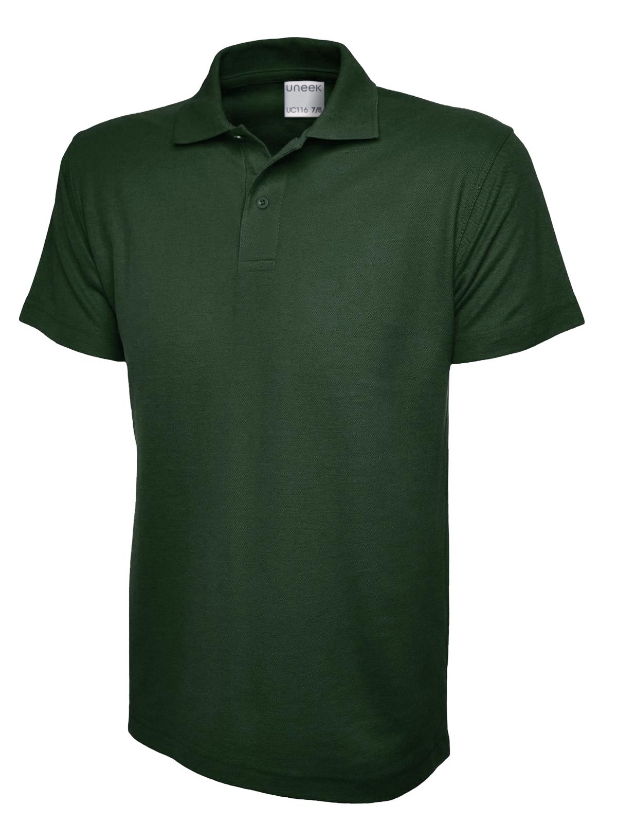 Childrens Active Cotton Poloshirt - Bottle Green