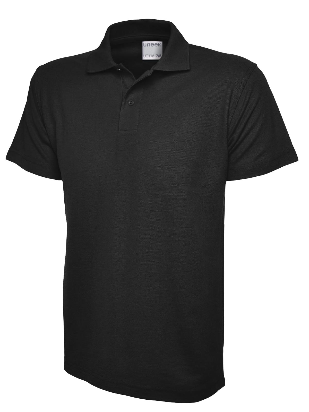 Childrens Active Cotton Poloshirt - Black