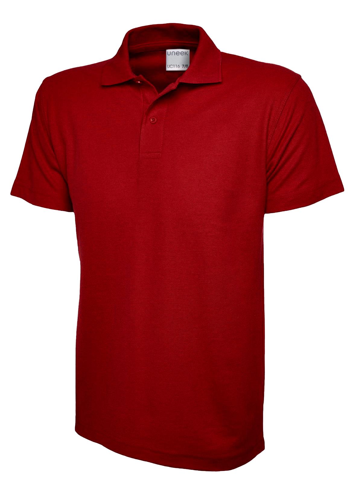 Childrens Active Cotton Poloshirt - Red