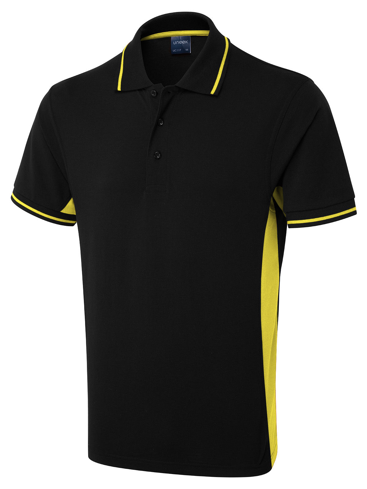 Two Tone Polo Shirt - Black/Yellow