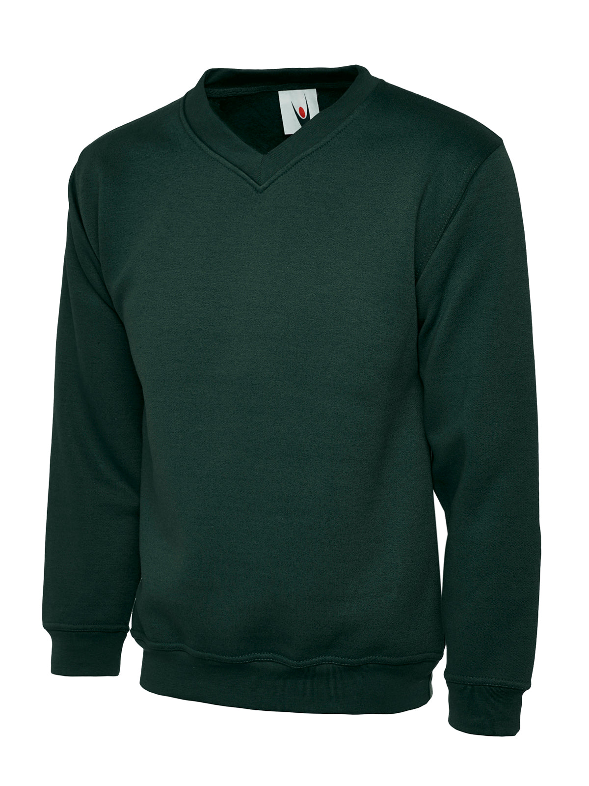 Classic V-Neck Sweatshirt - Bottle Green