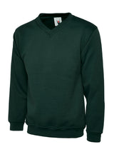 Classic V-Neck Sweatshirt - Bottle Green