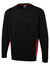 Two Tone Crew Neck Sweatshirt - Black/Red