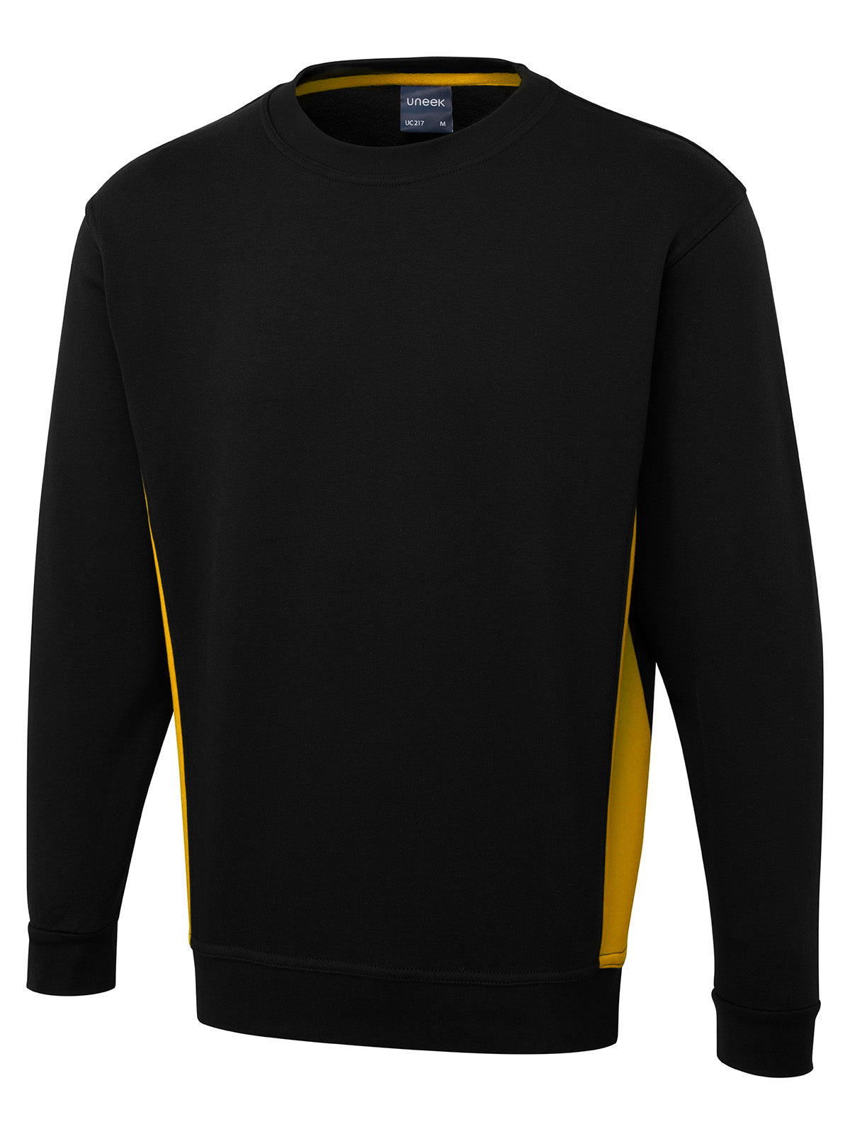 Two Tone Crew Neck Sweatshirt - Black/Yellow