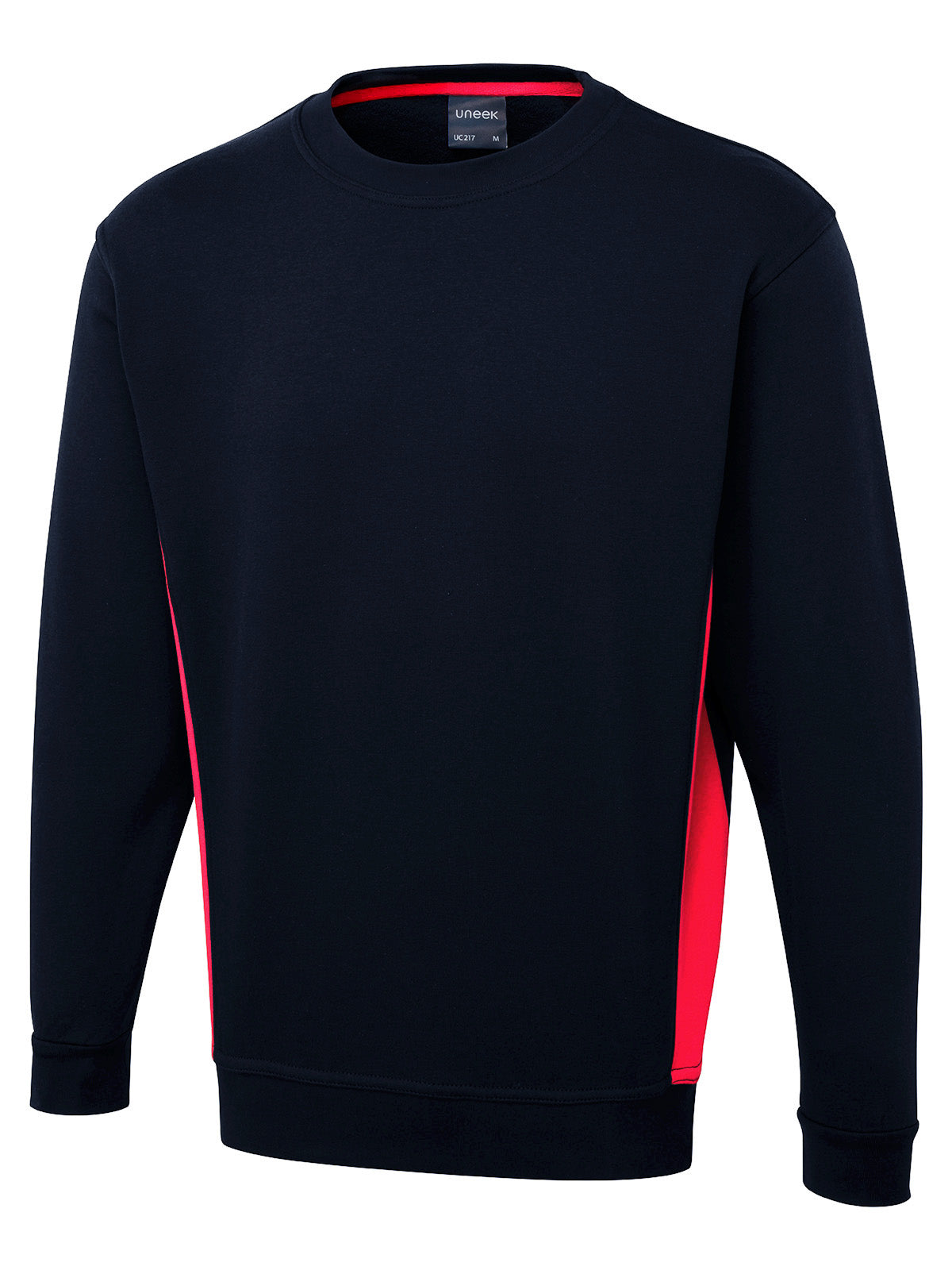 Two Tone Crew Neck Sweatshirt - Navy/Red