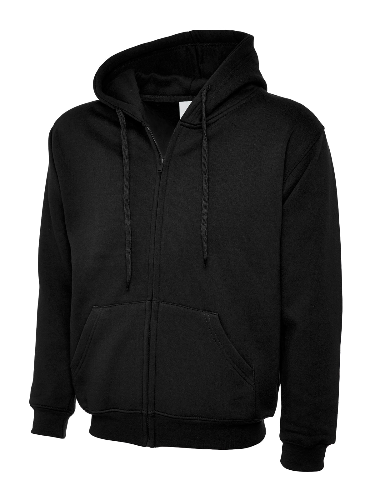 Adults Classic Full Zip Hooded Sweatshirt - Black
