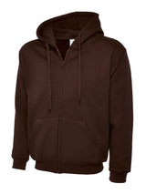 Adults Classic Full Zip Hooded Sweatshirt - Brown