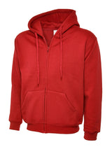 Adults Classic Full Zip Hooded Sweatshirt - Red