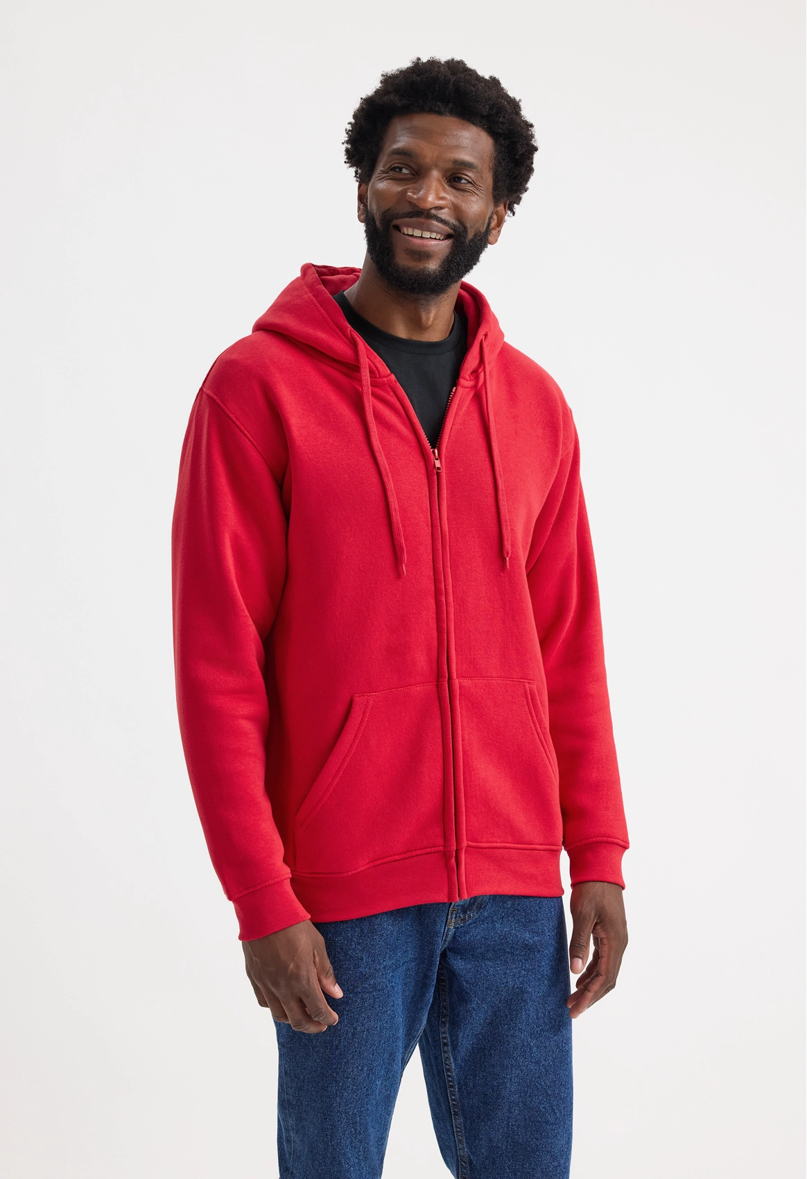 Adults Classic Full Zip Hooded Sweatshirt - Bottle Green