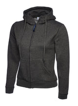 Ladies Classic Full Zip Hooded Sweatshirt - Charcoal