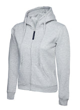 Ladies Classic Full Zip Hooded Sweatshirt - Heather Grey