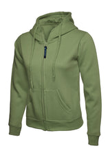 Ladies Classic Full Zip Hooded Sweatshirt - Olive